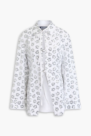 JACQUEMUS LAVOIR BRODE SEQUIN-EMBELLISHED COTTON-BLEND SHIRT - Size 38