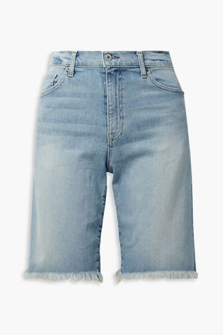 NILI LOTAN BOYFRIEND FRAYED DENIM SHORTS - Size 24
