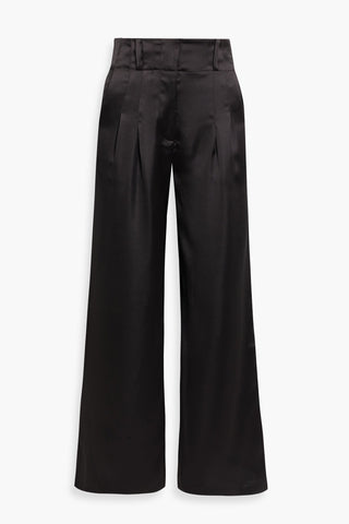 SIMON MILLER BLOO PLEATED SATIN WIDE-LEG PANTS - Size 7