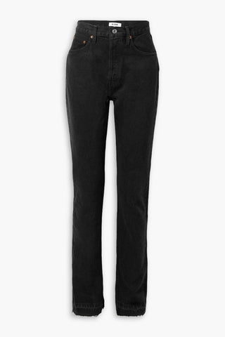 RE/DONE 70S FRAYED HIGH-RISE BOOTCUT JEANS - Size 28