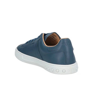 Tods Leather Low-Top Sneakers with Gommino Sole Blue