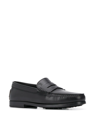 Tods Smooth Leather Penny Loafers with Gommino Sole