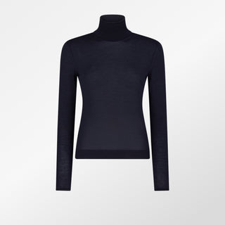Tom Ford Cashmere-Silk Ribbed Turtleneck In Navy