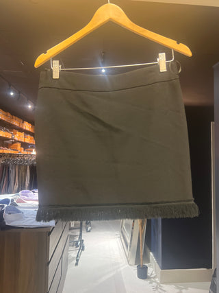 Tom Ford Woven Fringed Hem Mini Skirt Black