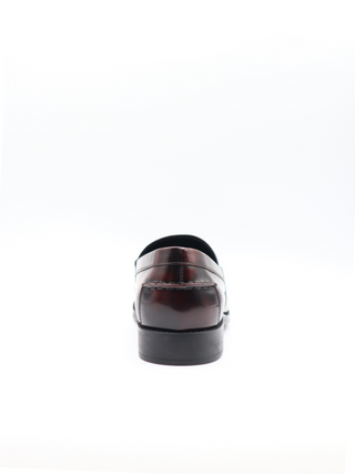 Tods Burgundy Polished Leather Penny Loafers