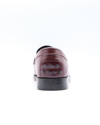 Tods Burgundy Ruched Leather Mocassino Loafers