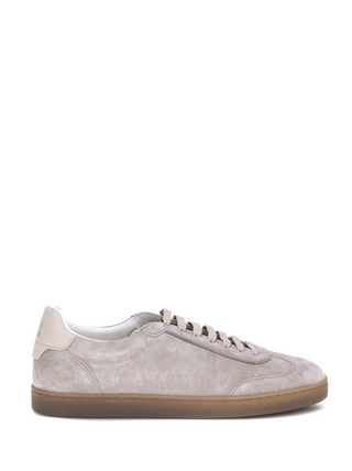 Brunello Cucinelli Logo Printed Low-Top Sneakers In Light Brown