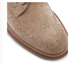 Brunello Cucinelli Suede Longwing Brogue Derby Shoes in Beige