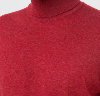 Brunello Cucinelli Fine Knit Turtleneck Sweater in Red