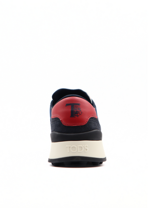 Tods Suede and Leather Contrast Panel Low-Top Sneakers