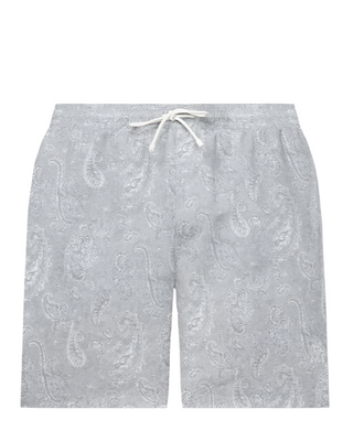 Brunello Cucinelli Grey Textured Paisley Drawstring Swim Shorts