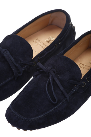 Brunello Cucinelli Suede Laced Gommino Driving Shoes