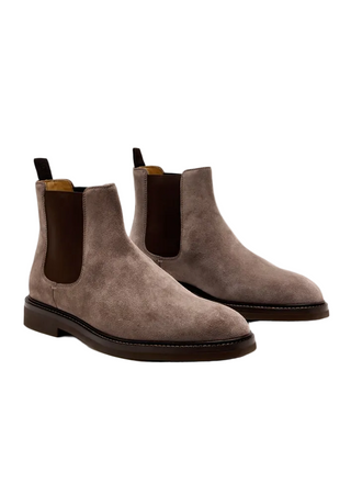 Brunello Cucinelli Mens Suede Chelsea Boots in Brown