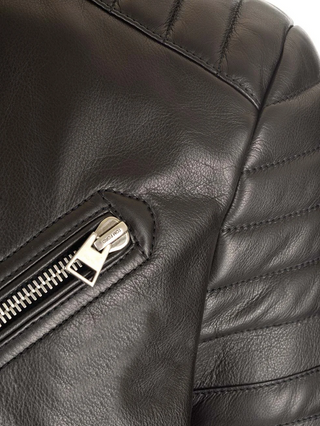 Tom Ford Leather Quilted-Panel Asymmetric Biker Jacket