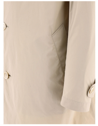 Brunello Cucinelli Cotton Blend Buttoned Trench Coat Beige