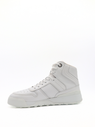 Tods White Leather Lace-Up High-Top Sneakers