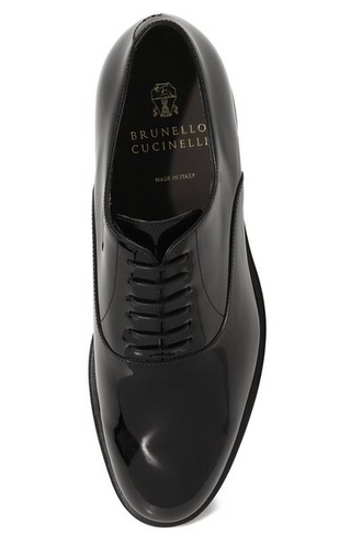 Brunello Cucinelli Patent Leather Laced Oxford Shoes