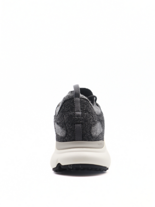 Tods Felt Lace-Up Sport Sneakers Black Grey