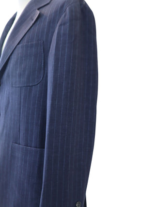 Brunello Cucinelli Textured Pinstriped Three-Button Blazer