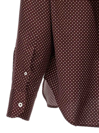Tom Ford Burgundy Polka-Dot Cotton Button-Down Shirt