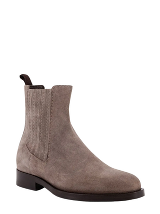 Brunello Cucinelli Chelsea Boot Suede Ankle Boots In Brown