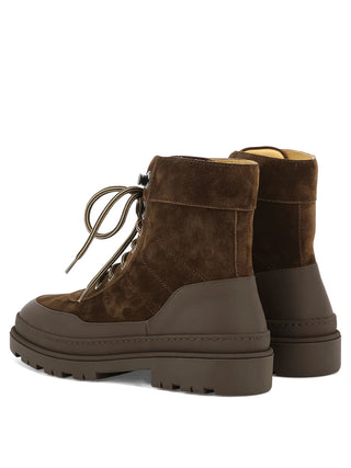 Brunello Cucinelli Brunello Cucinelli Suede Combat Boots with Lug Sole