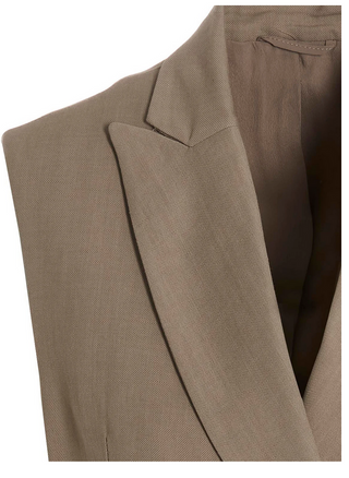 Brunello Cucinelli Linen Blend Double-Breast Belted Vest