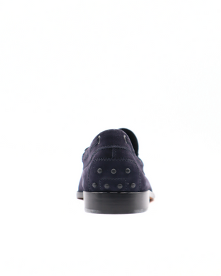 Tods Dark Navy Blue Suede Laccetto Loafers