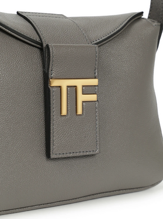 Tom Ford Grained Leather TF Logo Flap Shoulder Bag