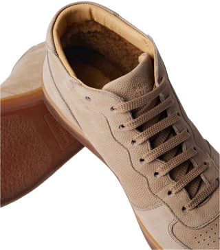Brunello Cucinelli Grained Leather Lace-Up High-Top Sneakers