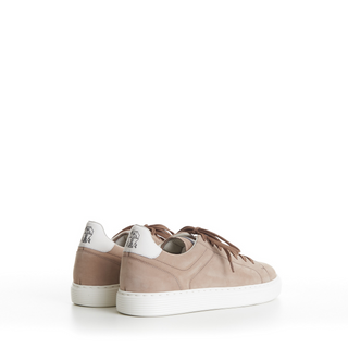 Brunello Cucinelli Taupe Suede Low-Top Sneakers with White Sole