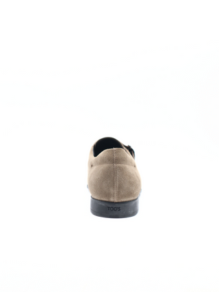 Tods Suede Single Buckle Monk Strap Loafers