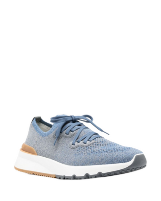 Brunello Cucinelli Brunello Cucinelli Knitted Low-Top Sneakers with Contrast Heel