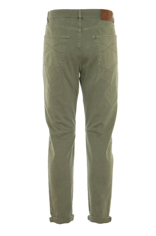 Brunello Cucinelli Cotton Straight-Leg Pants with Logo Patch