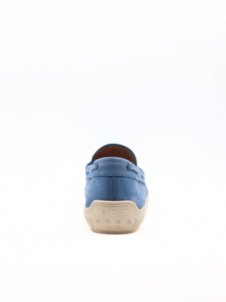 Tods Pebbled Leather Laccetto Driving Loafers Light Marlin Blue