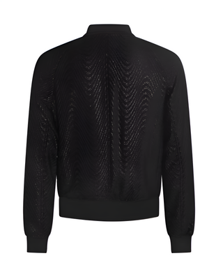 Tom Ford Wave Jacquard Bomber Jacket in Black