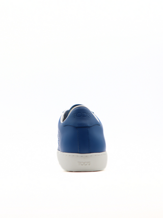 Tods Tod's Baltic Blue Leather Low-Top Sneakers with Contrast Sole
