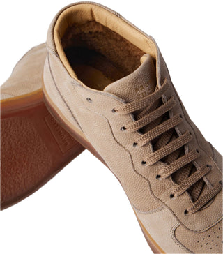 Brunello Cucinelli Grained Leather Lace-Up High-Top Sneakers