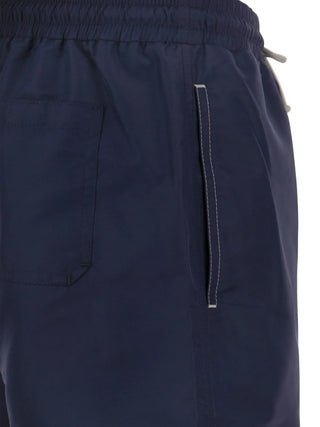 Brunello Cucinelli Drawstring Logo-Embroidered Swim Trunks