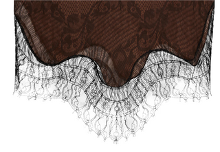 Tom Ford Lace Scalloped Hem Mini Skirt Dark Brown
