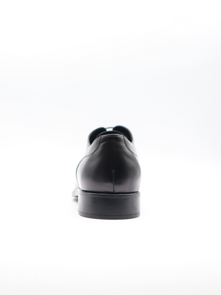Tods Shiny Black Leather Lace-Up Cap-Toe Oxfords