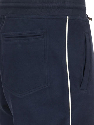 Brunello Cucinelli Knit Drawstring Slim-Cut Track Pants with Side Stripe
