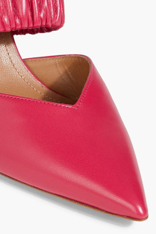 MALONE SOULIERS MATILDA 85 RUCHED LEATHER MULES - Size 36.5