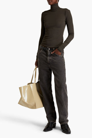 NANUSHKA JOSA CUTOUT STRETCH-JERSEY TURTLENECK TOP - Size M