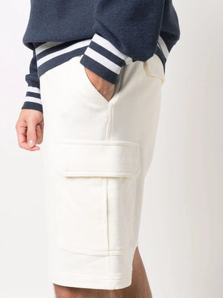 Brunello Cucinelli Off-White Cotton Blend Cargo Shorts