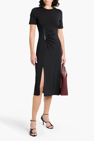 DEREK LAM LUCILLE STUDDED STRETCH-JERSEY MIDI DRESS - Size XS