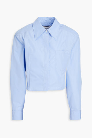 3.1 PHILLIP LIM CROPPED COTTON-BLEND POPLIN SHIRT - Size 2