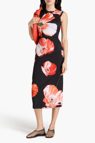 STINE GOYA FLORAL-PRINT STRETCH-JERSEY MIDI DRESS - Size M/L