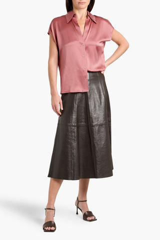 VINCE SILK-SATIN SHIRT - Size S