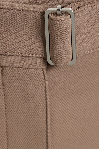 THEORY BELTED COTTON-BLEND TWILL WIDE-LEG PANTS - Size 2